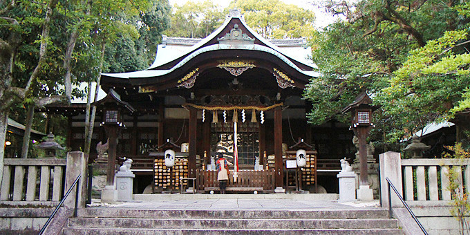 狛犬でなく狛うさぎの岡崎神社で神前結婚式