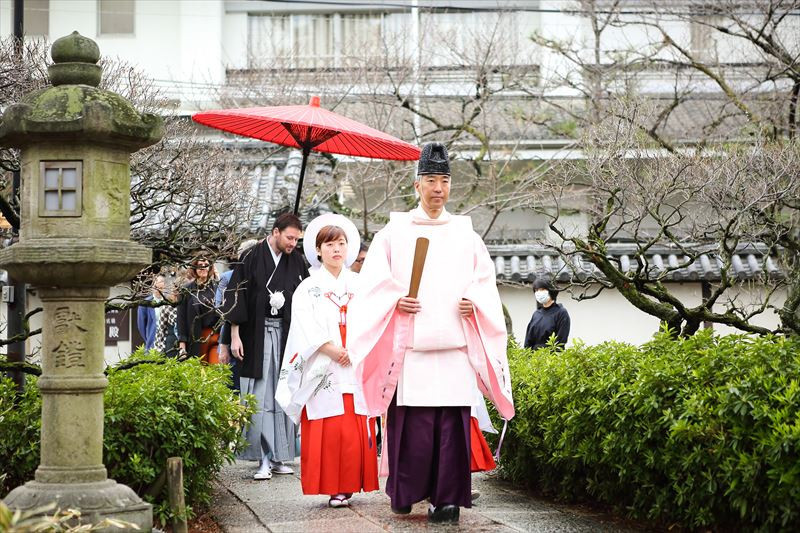 道明寺天満宮の神前結婚式（大阪府藤井寺市）
